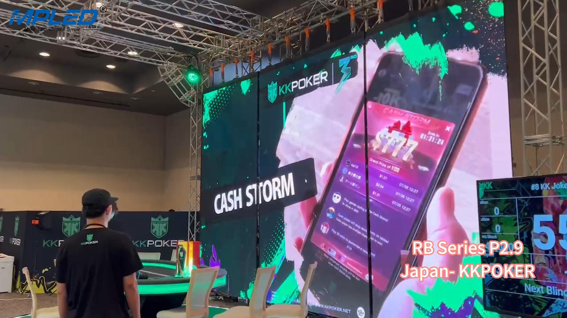 Japan- KKPoker indoor stage rental led screen wall